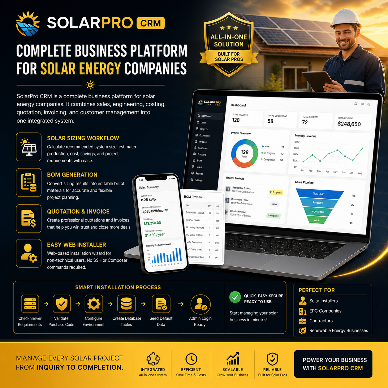 SolarPro CRM interface screenshot 2