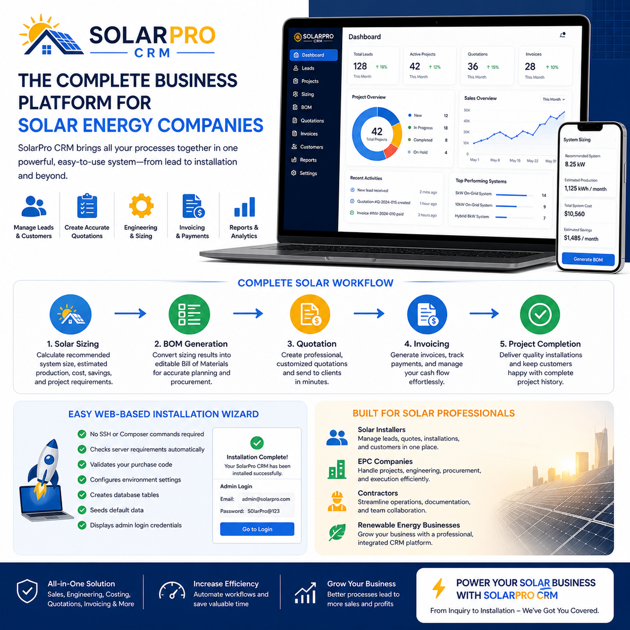 SolarPro CRM screenshot